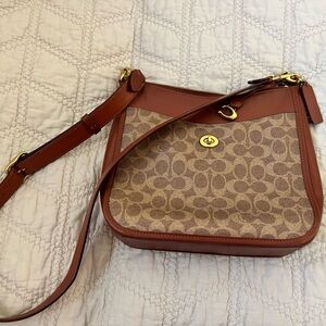 Coach Tan and Brown Crossbody Bag